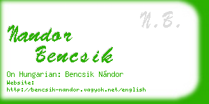 nandor bencsik business card